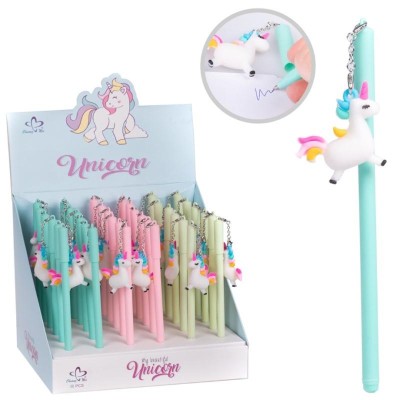 BOLIGRAFO GEL UNICORNIO PLASTICO SURT