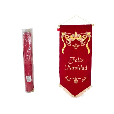 ESTANDARTE FELIZ NAVIDAD 112X48 CM.