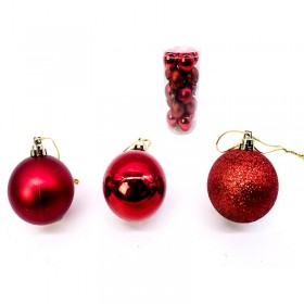 BOLA DE NAVIDAD X 20 ROJO 8CM. SURT.