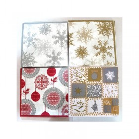 PACK 20 SERVILLETAS COPOS NIEVE 33X33 CM