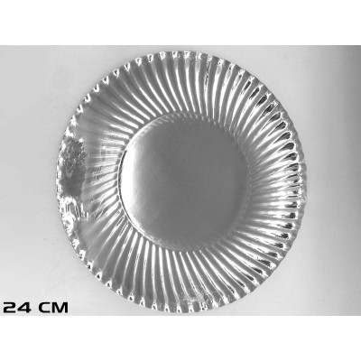 PLATOS X 10 PAPEL PLATA 24CM.