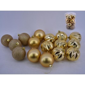 BOTE BOLA NAVIDAD NIZA X16 ORO 8 CM SURT