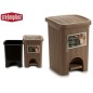 PAPELERA ELEGANCE PEQ 6L BEIGE 20.5X20.5X28 CM