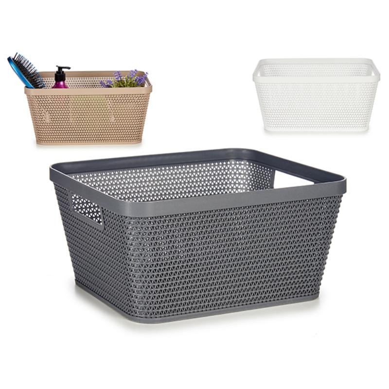 CESTA MUJLTIUSO RECTANGULAR MEDIANA 23.5X13X29.5 CM.