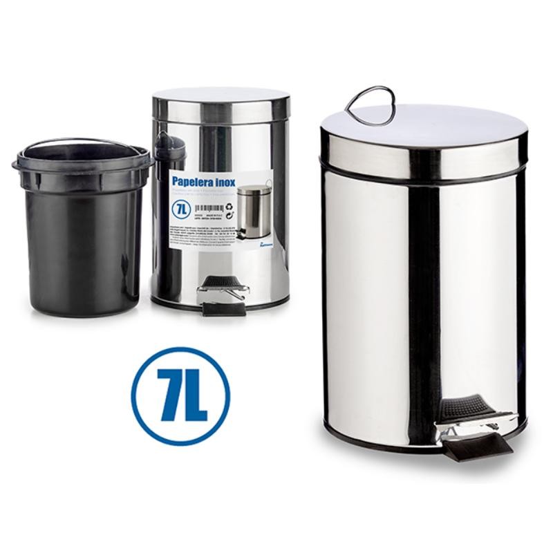 PAPELERA 7L ACERO INOXIDABLE CON PEDAL