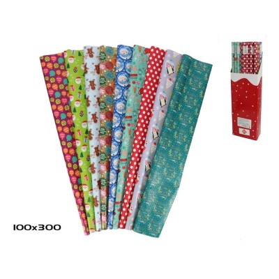 PAPEL REGALO NAVIDAD 100X300 CM SURTD