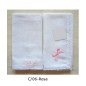 GASA BORDADA 100% ALGODON 2 PZ 45X45 CM ROSA