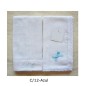 GASA BORDADA 100% ALGODON 2 PZ 45X45 CM AZUL