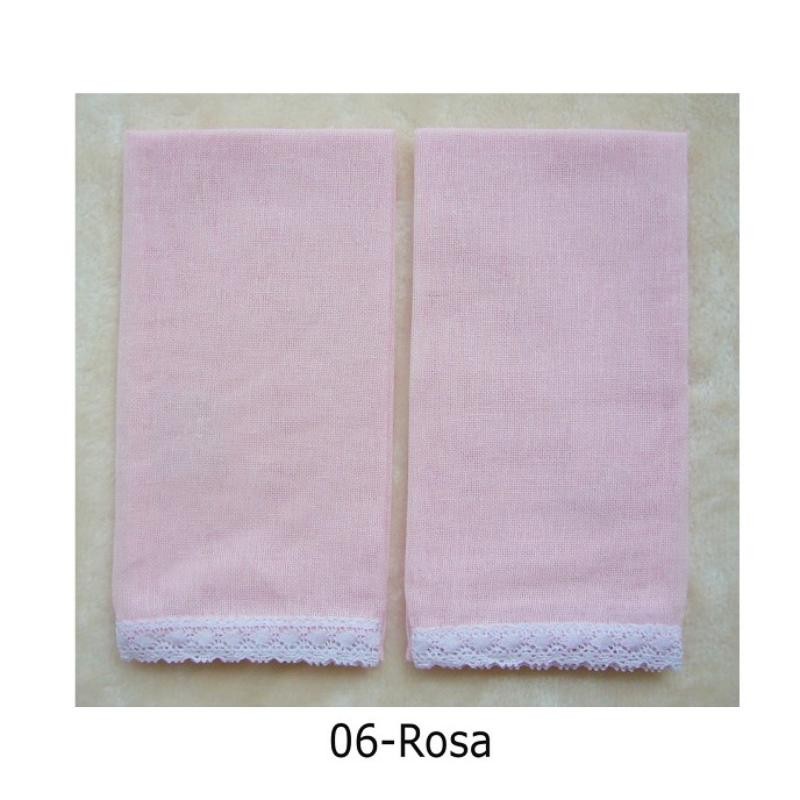 GASA BORDADA 100% ALGODON 2 PZ 45X45 CM ROSA
