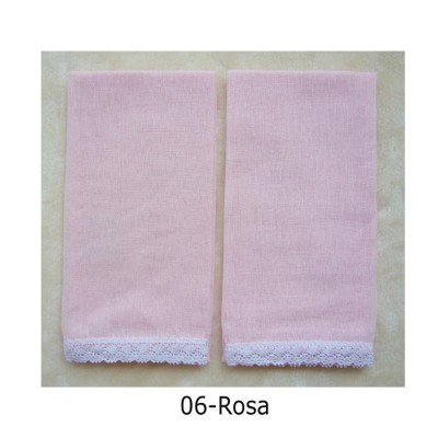 GASA BORDADA 100% ALGODON 2 PZ 45X45 CM ROSA