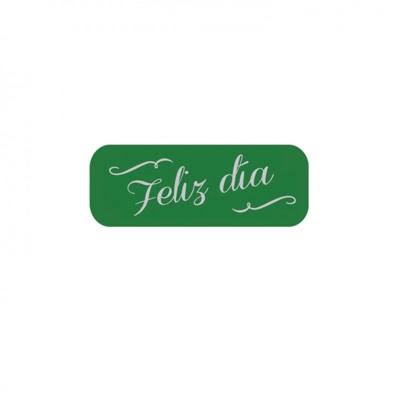 ETIQUETAS VERDES "FELIZ DIA" R.250