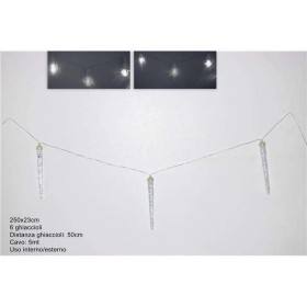 GHIACCIOLI ACRILICO 23CM 6PZ LED BIANCO FREDDO    