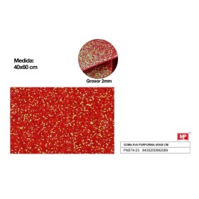 GOMA EVA C/PURPURINA 40X60 CM ROJO