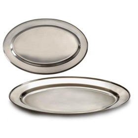 BANDEJA OVAL ACERO INOX 30 CM