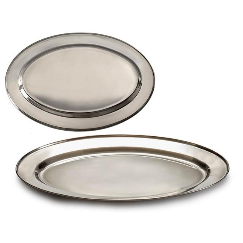 BANDEJA OVAL ACERO INOX 40 CM