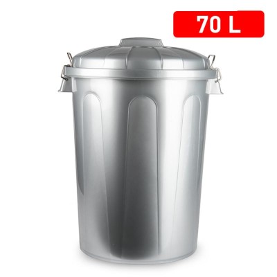 CUBO BASURA 70 L PLATA