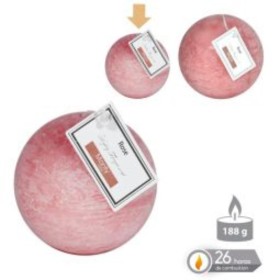 VELA BOLA PERFUMADA ROSA 7.5 CM.