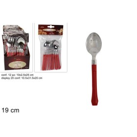 CUCHILLO PLASTICO 12 PZ ROJAS                     