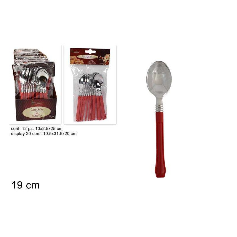 CUCHILLO PLASTICO 12 PZ ROJAS                     