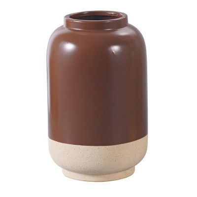FLORERO CERAMICA 13*13*20 CM MARRON