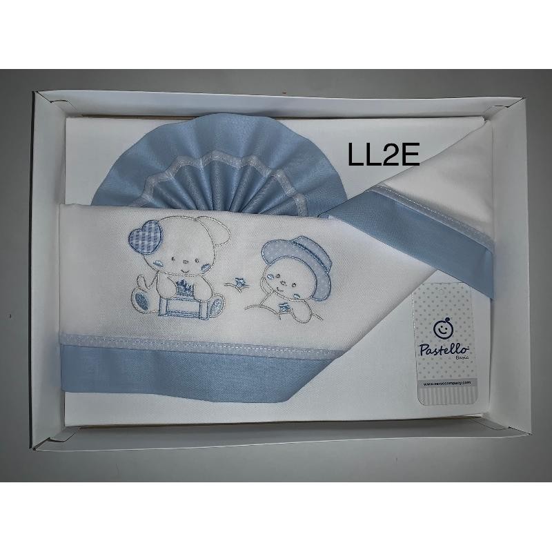 SABANA CUNA OSO GORRO CELESTE RF. LL2E