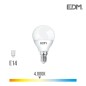 BOMBILLA ESFERICA LED E14 5W 400LM 4000K LUZ DIA EDM