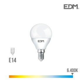 BOMBILLA ESFERICA LED E14 5W 400LM 6400K LUZ FRIA EDM