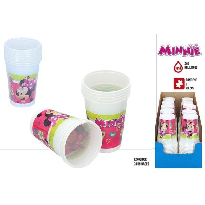 PK 8 VASOS PLAST 200 ML MINNIE