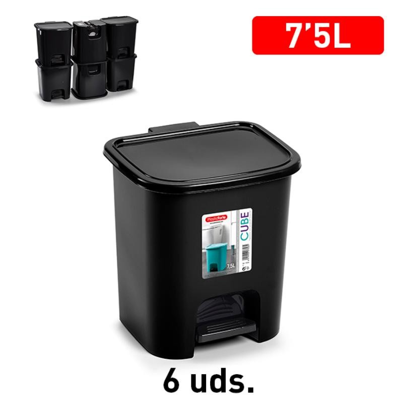 PAPELERA 7.5L CUBRE REF, 11978 NEGRO