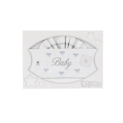 TRIPTICO CUNA LILIPOSAS MOD BABY LAZOS BCO/GRIS