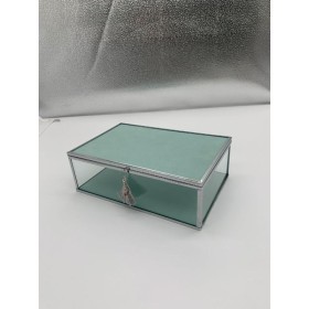CAJA CRISTAL TURQUESA 20*13*6 CM