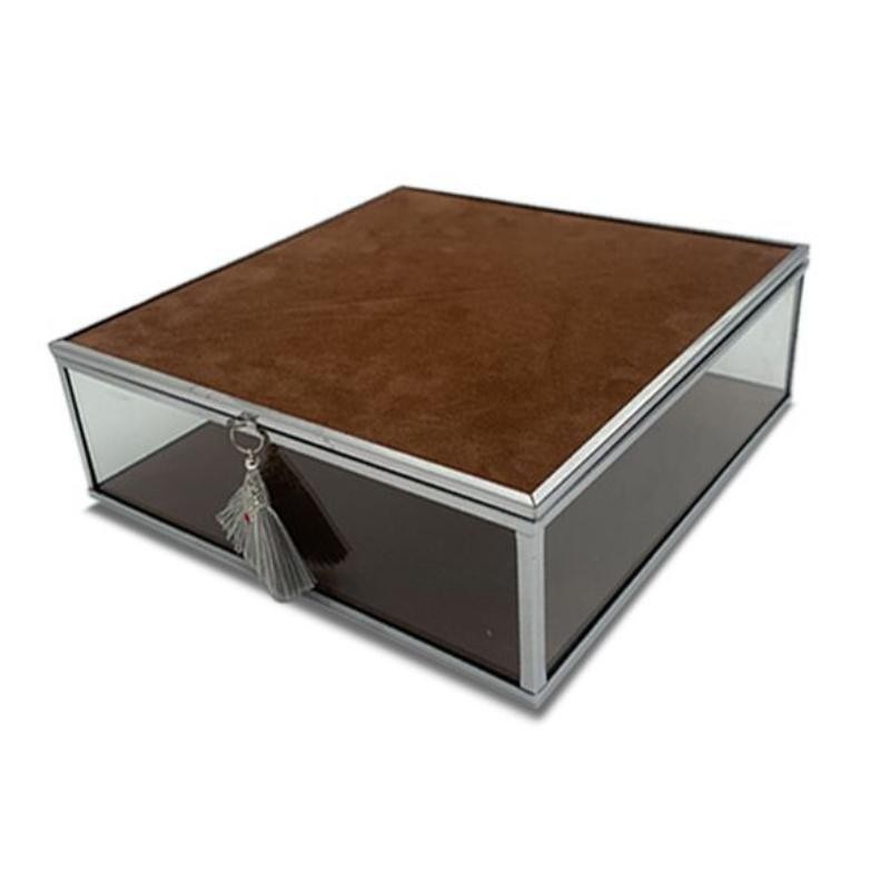 CAJA CRISTAL MARRON 20*20*6 CM