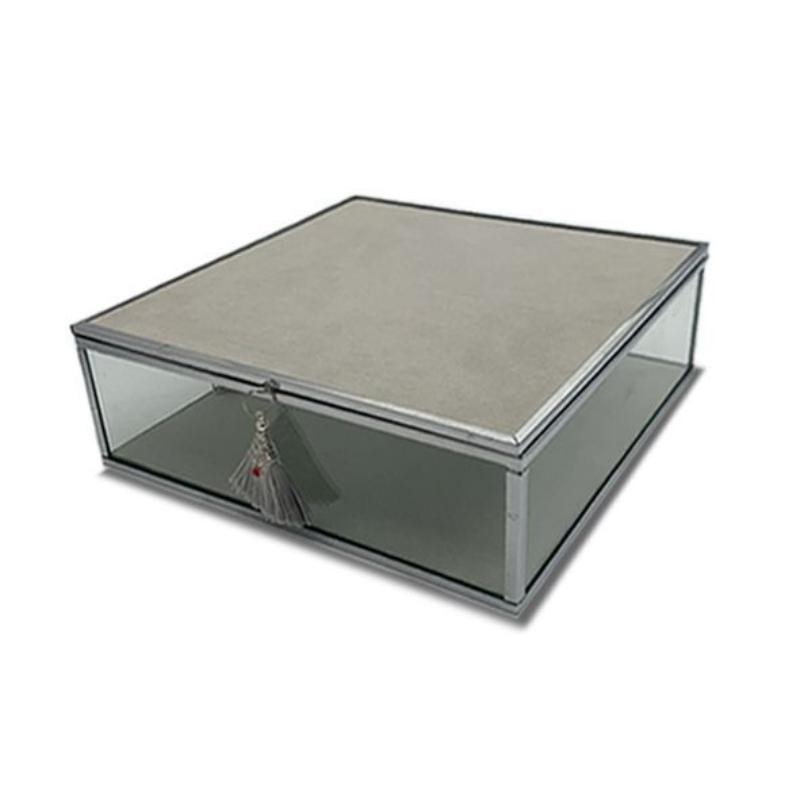 CAJA CRISTAL GRIS 20*20*6 CM
