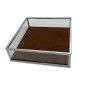 BANDEJA CRISTAL MARRON 18*18*4 CM