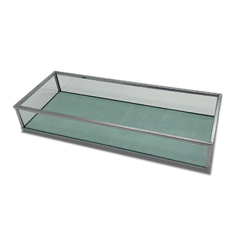 BANDEJA CRISTAL TURQUESA 26*10*4 CM