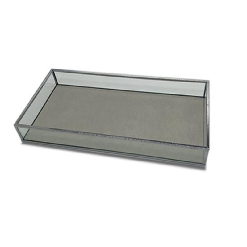 BANDEJA CRISTAL GRIS 30*15*4 CM
