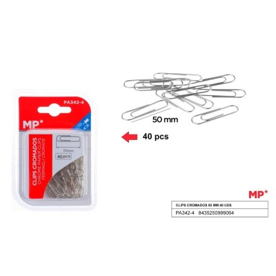 CLIPS CROMADOS 50 MM 40 UDS