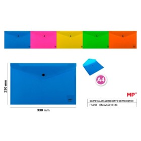 CARPETA SOBRE CON BOTON A4 FLUORESCENTE