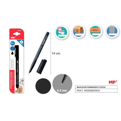 MARCADOR CD PUNTA FINA NEGRO