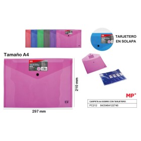 CARPETA SOBRE CON TARJETERO TRANSPARENTE FOLIO