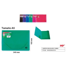 CARPETA SOLAPA Y GOMA A5 TRANSPARENTE