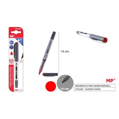 BOLIGRAFO TINTA LIQUIDA PUNTA BALL ROJO
