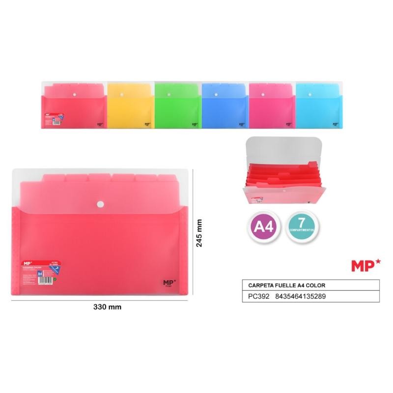 CARPETA CON FUELLE BOTON A4