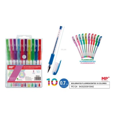 BOLIGRAFOS FLUORESCENTES 10 COLORES