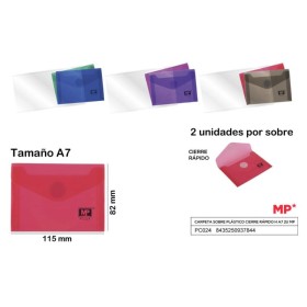 CARPETA SOBRE PLASTICO CIERRE RAPIDO H A7 2 U