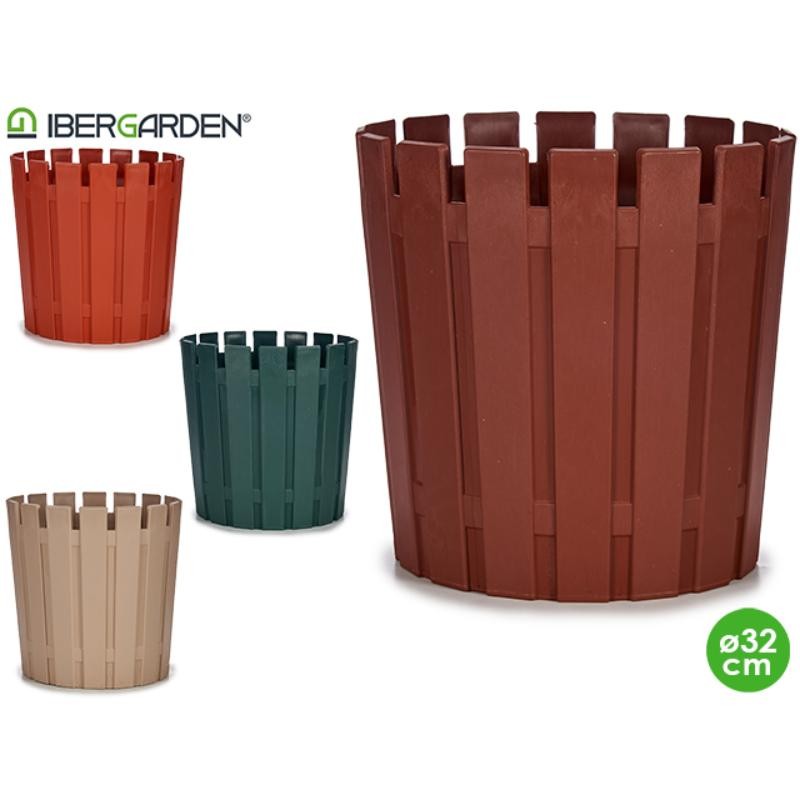 MACETA PLSTICO XXL 32CM. SURT. COLORES OSCUROS