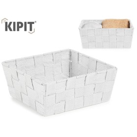 CESTA RECTANGULAR SIN ASAS 18X8X21 CM. BLANCO