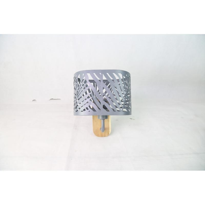 LAMPARA METAL PARED GRIS 19*17*21 CM