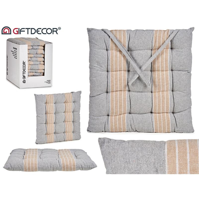 COJIN SILLA RALLAS GRIS