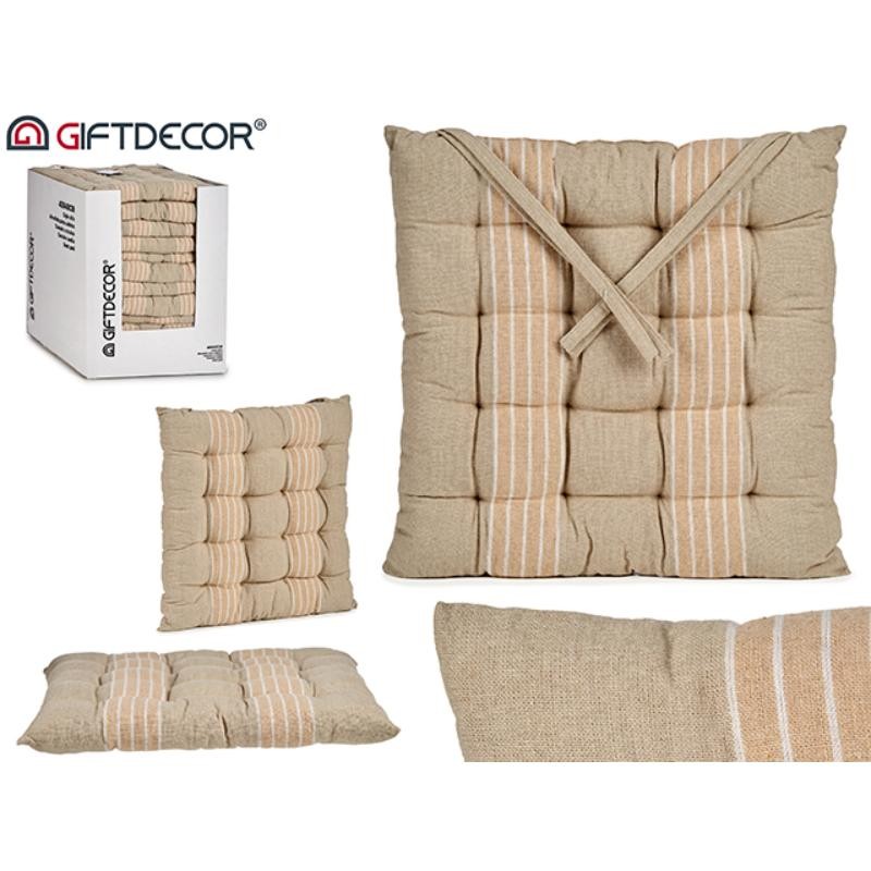 COJIN SILLA RALLAS CREMA